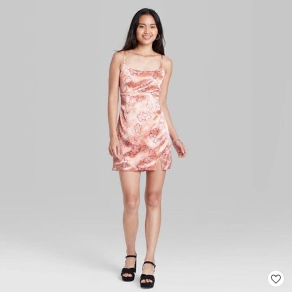 Wild Fable Womens Swiftie‎ Fairy Baby Doll Notch Slip  Dress Pink Floral  NWT